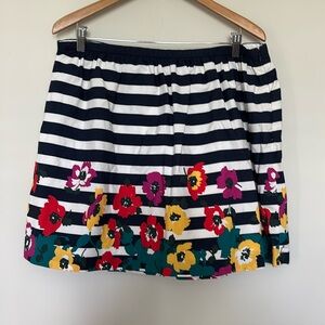 Banana Republic Striped Floral Skirt Sz 14 EUC Classic pull